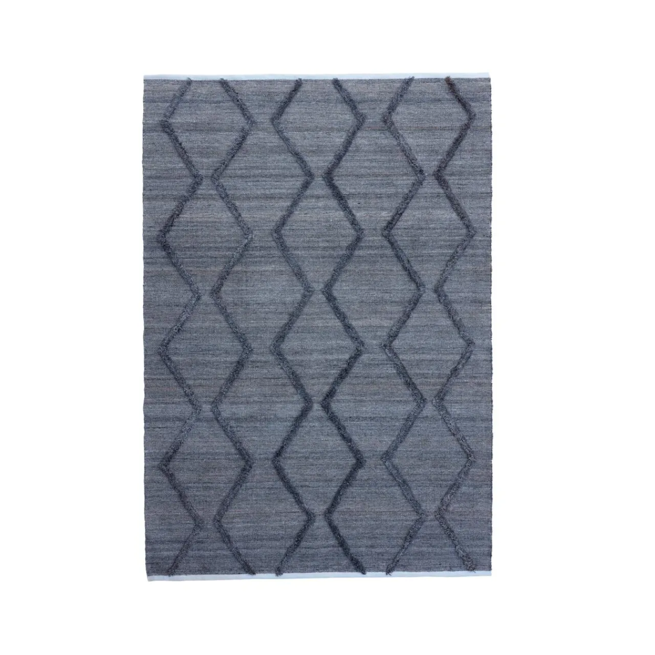 EMINZA Tapis de salon rectangulaire matière recyclée tuftée (160 x 230 cm) Noori Gris Outlet