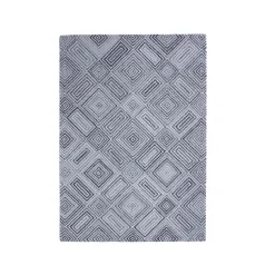 EMINZA Tapis de salon rectangulaire matière recyclée tuftée (160 x 230 cm) Shelton Gris Hot