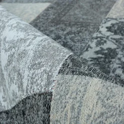 EMINZA Tapis de salon rectangulaire jacquard (140 x 200 cm) Rishi et gris Noir Best