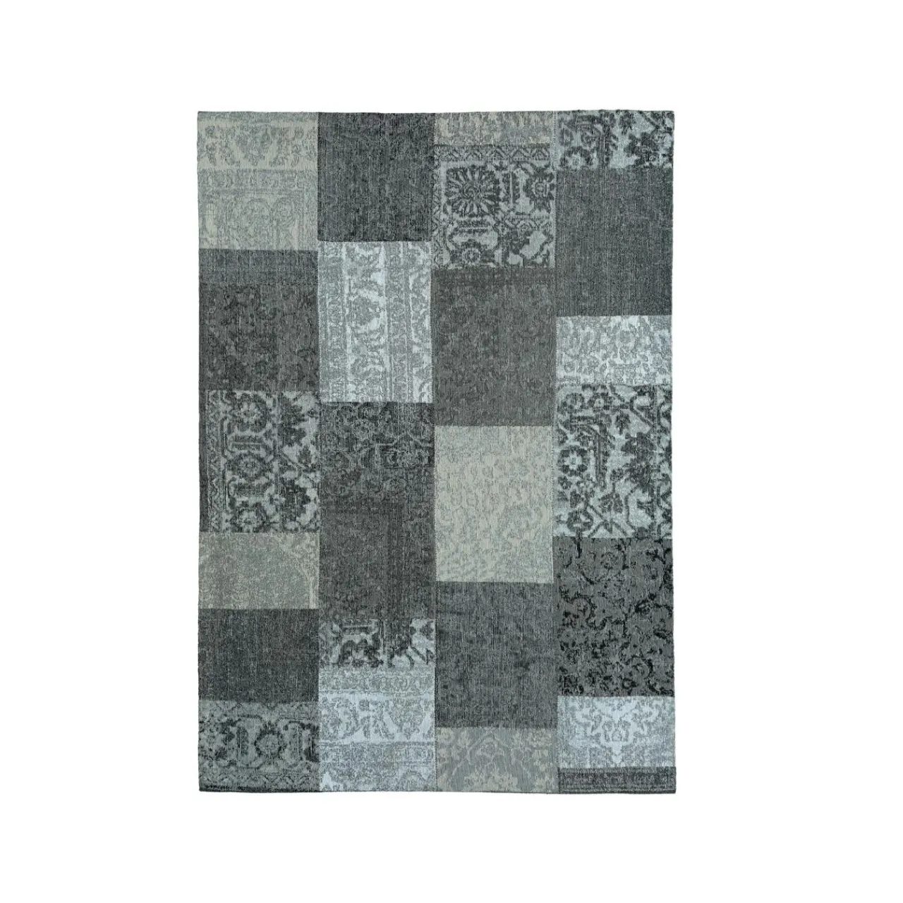 EMINZA Tapis de salon rectangulaire jacquard (140 x 200 cm) Rishi et gris Noir Best