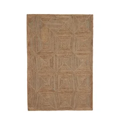 EMINZA Tapis de salon rectangulaire jute tissée main (160 x 230 cm) Anaya Marron Hot