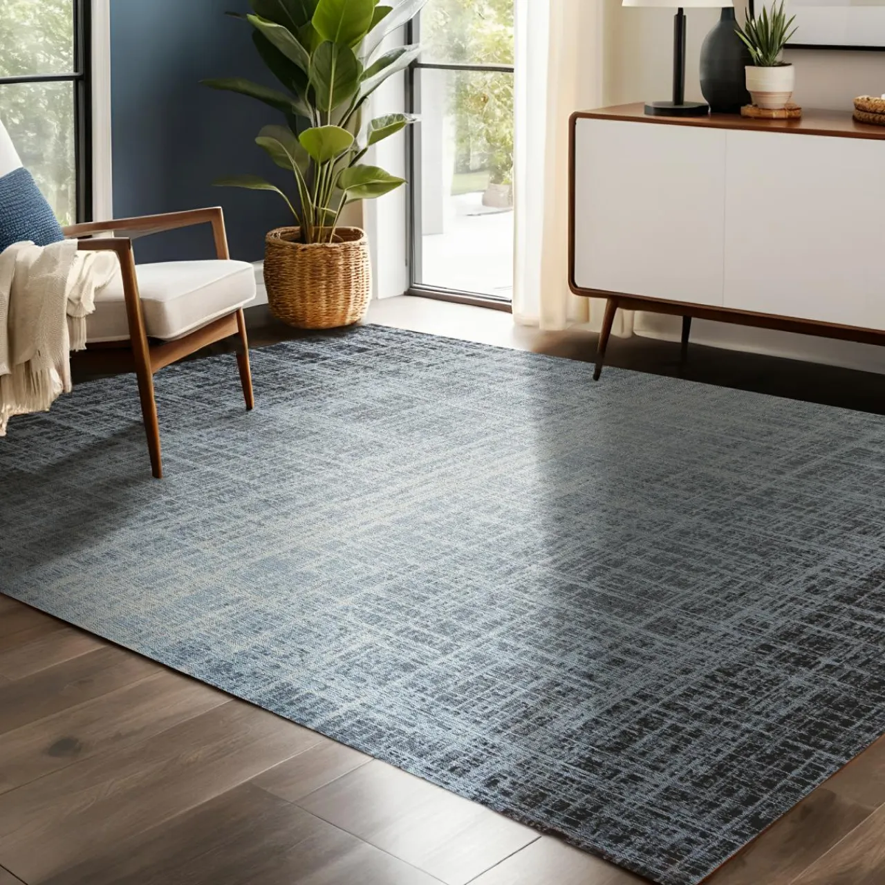 EMINZA Tapis de salon rectangulaire jacquard (160 x 230 cm) Shiraz Argent Discount