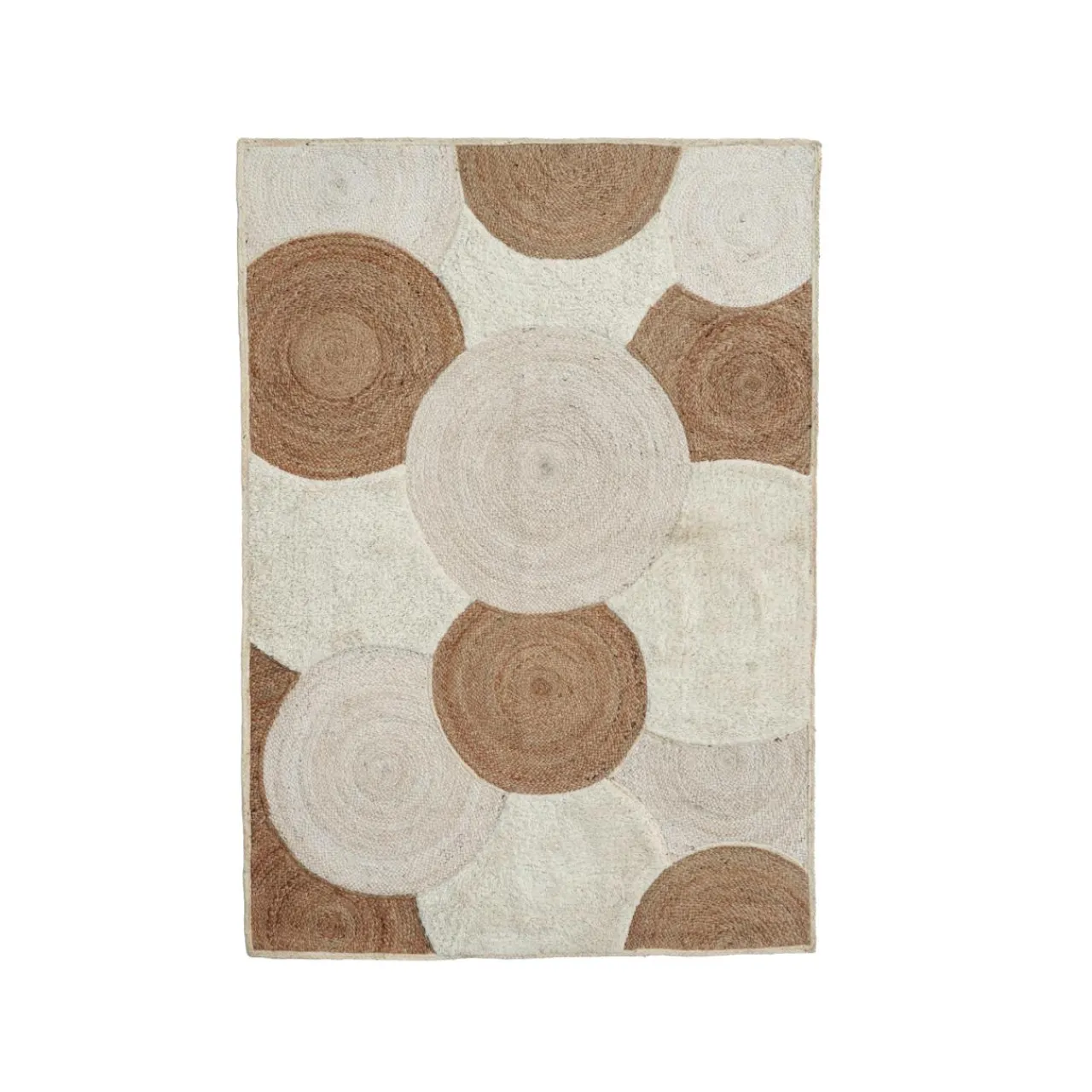 EMINZA Tapis de salon rectangulaire jute tressée main (160 x 230 cm) Reina Beige Discount