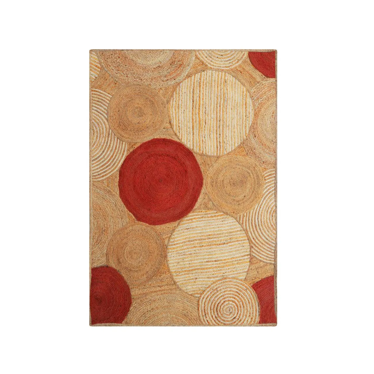 EMINZA Tapis de salon rectangulaire jute tissée main (140 x 200 cm) Tara Terracotta Sale