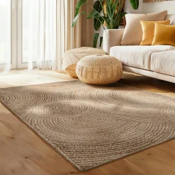 EMINZA Tapis de salon rectangulaire jute tressée main (160 x 230 cm) Neha Beige Clearance