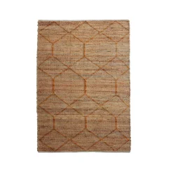 EMINZA Tapis de salon rectangulaire jute et coton tissé main (160 x 230 cm) Jaya Marron Discount