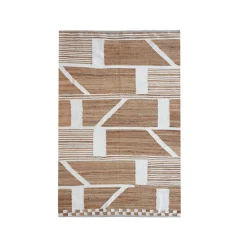EMINZA Tapis de salon rectangulaire jute (140 x 200 cm) Paris Beige New