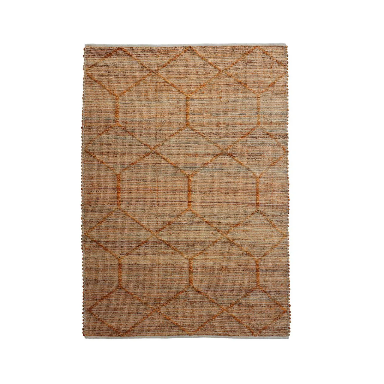 EMINZA Tapis de salon rectangulaire jute et coton tissé main (140 x 200 cm) Jaya Marron Clearance