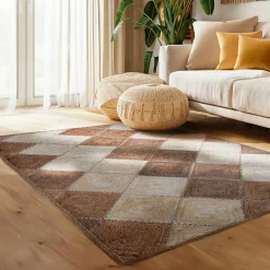 EMINZA Tapis de salon rectangulaire jute tressée main (140 x 200 cm) Advay Beige Best
