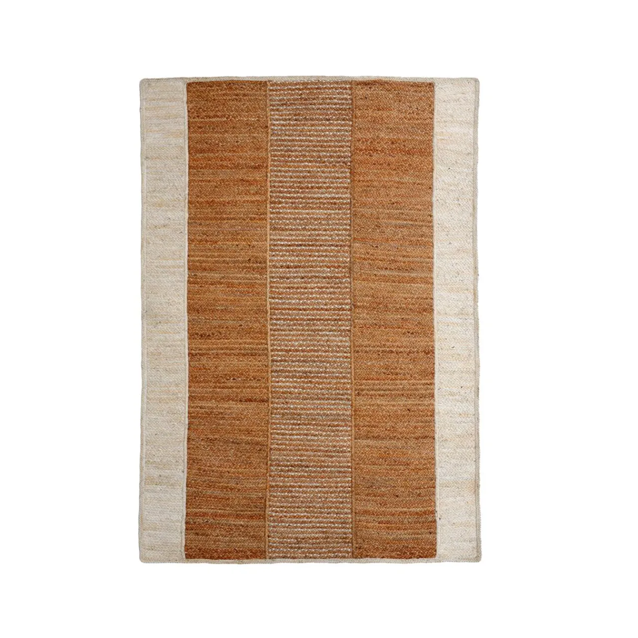 EMINZA Tapis de salon rectangulaire jute tissée main (140 x 200 cm) Hudson Marron Outlet