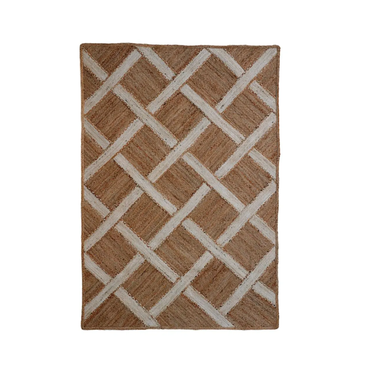 EMINZA Tapis de salon rectangulaire jute tissée main (140 x 200 cm) Akira Marron Sale