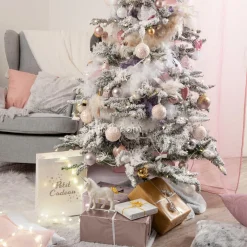Feeric Lights & Christmas Tapis de sapin rond (D90 cm) Fourrure d'hiver Gris New