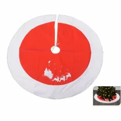 KOOPMAN Tapis de sapin rond (D120 cm) Traineau du Père Noël Rouge Outlet