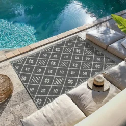 #N/A Tapis d'extérieur rectangulaire (180 x 120 cm) Inca Gris Clearance