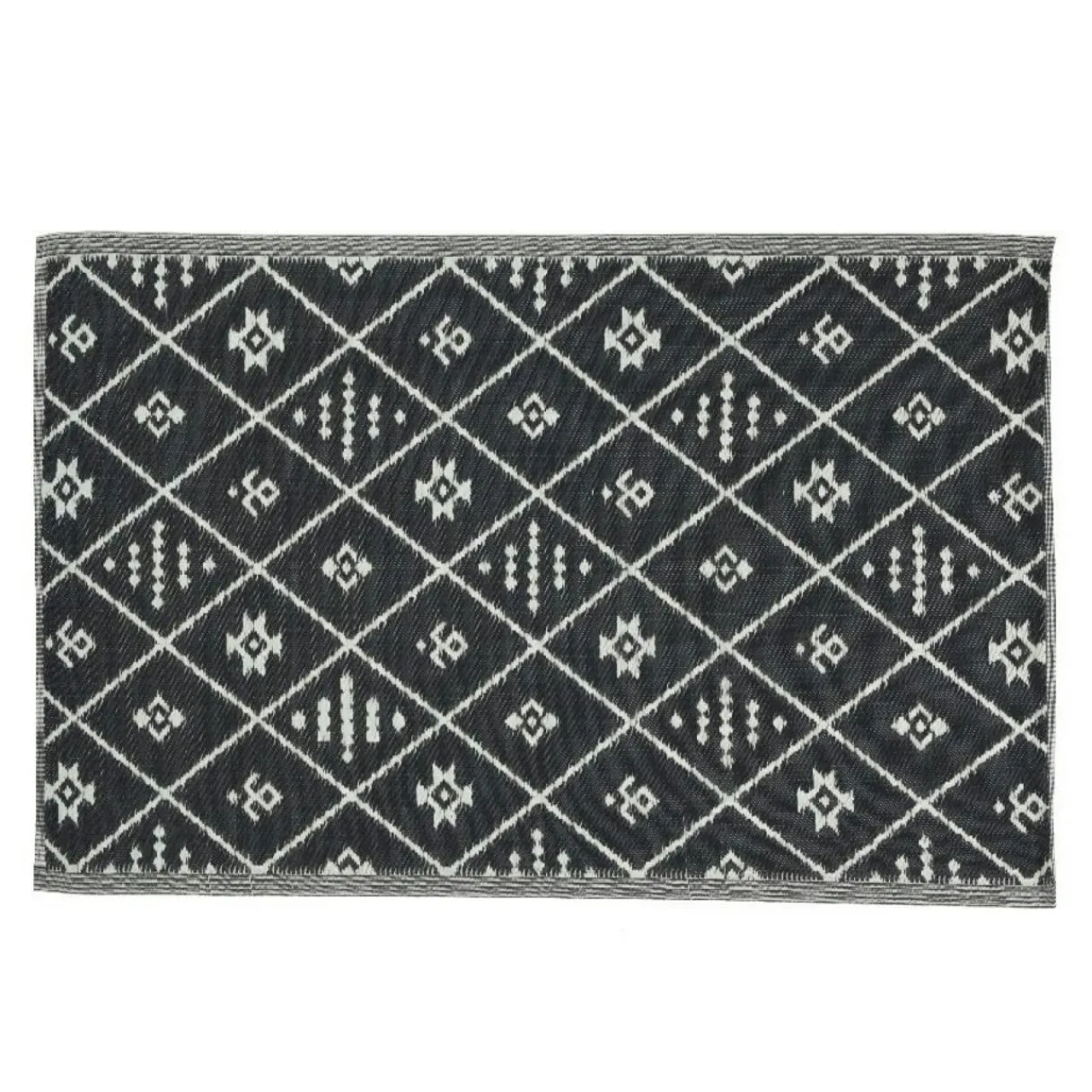#N/A Tapis d'extérieur rectangulaire (180 x 120 cm) Inca Noir Outlet