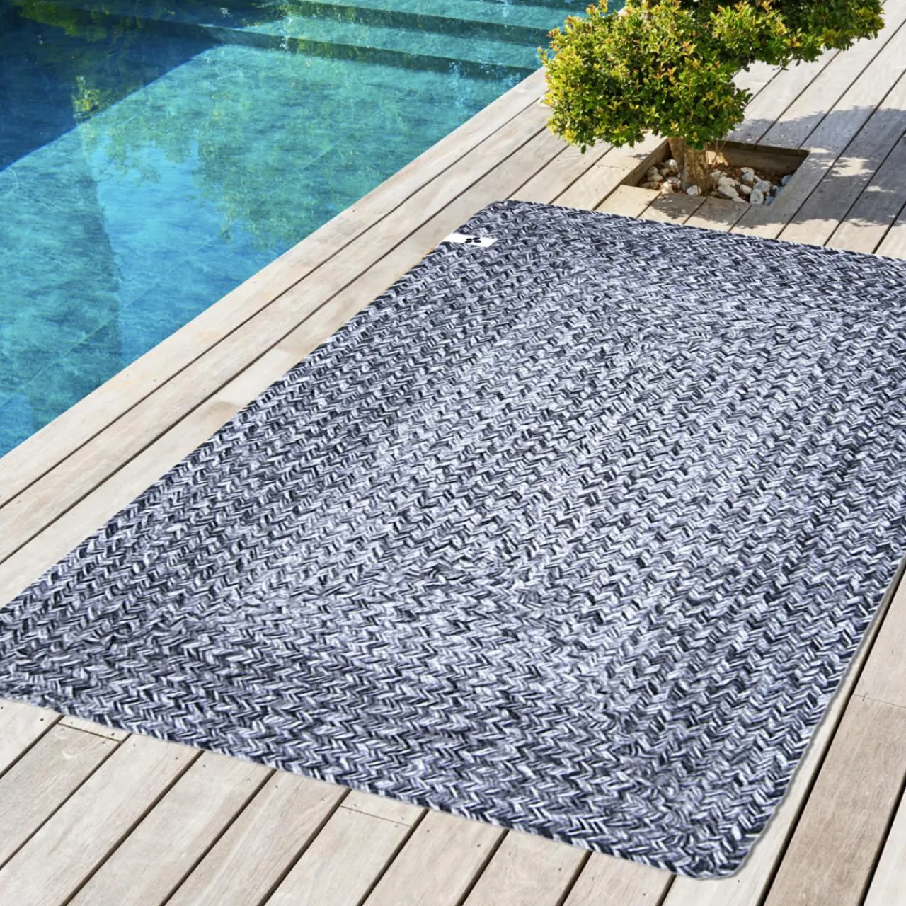 L'EFFET PAPILLON Tapis d'extérieur rectangulaire (50 x 80 cm) Pablo Poivre et sel Best