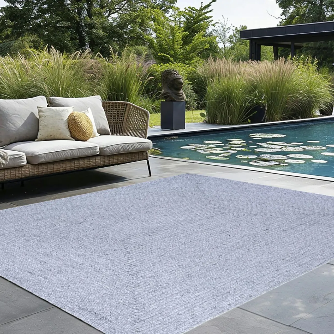 L'EFFET PAPILLON Tapis d'extérieur rectangulaire (160 x 230 cm) Pablo Noir cendré Best