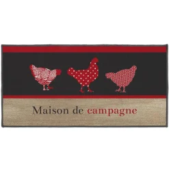 DOUCEUR D'INTERIEUR Tapis multi-usage (50 x 120 cm) Maison de campagne Rouge