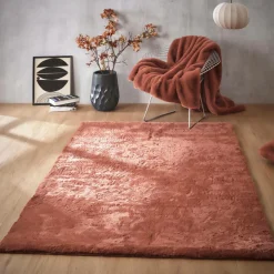 EMINZA Tapis rectangulaire fausse fourrure (140 x 200 cm) Finn Terracotta Best