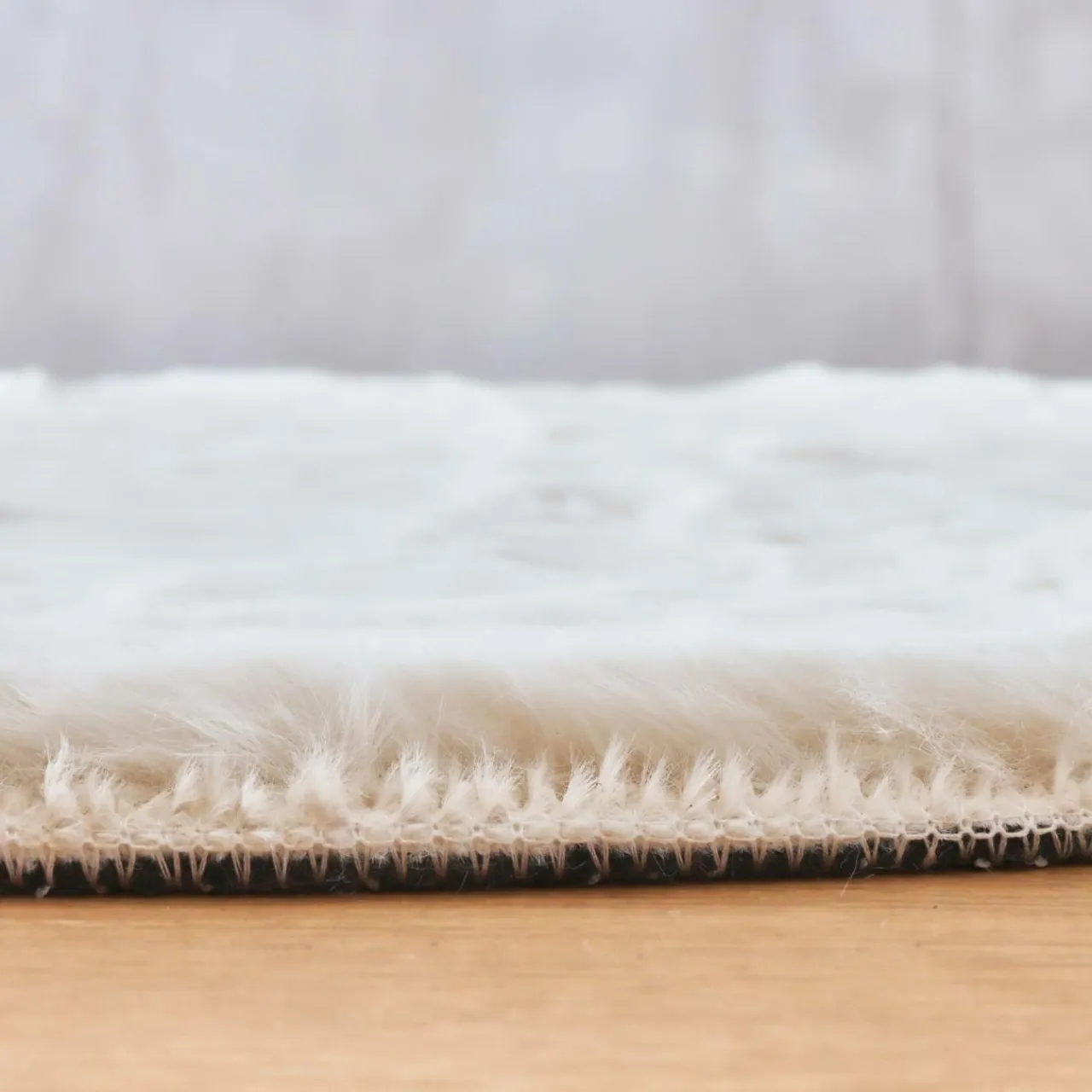 EMINZA Tapis rond fausse fourrure (80 cm) Finn Blanc Best
