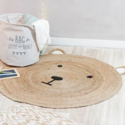 Atmosphera createur d'interieur for kids Tapis rond jute enfant (100 cm) Ourson Beige Online