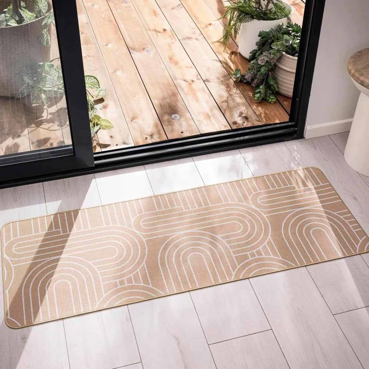 douceur d'intu017drieur Tapis tissé antidérapant (45 x 120 cm) Modul Blanc Best