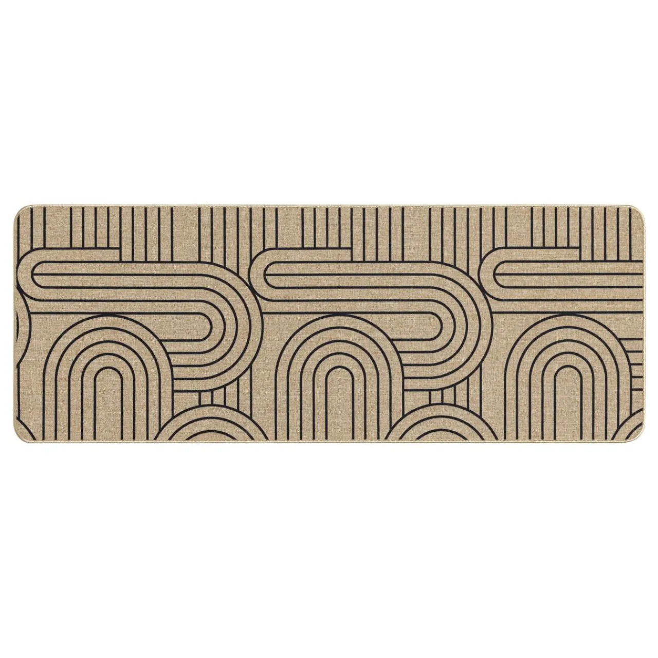douceur d'intu017drieur Tapis tissé antidérapant (45 x 120 cm) Modul Noir Discount