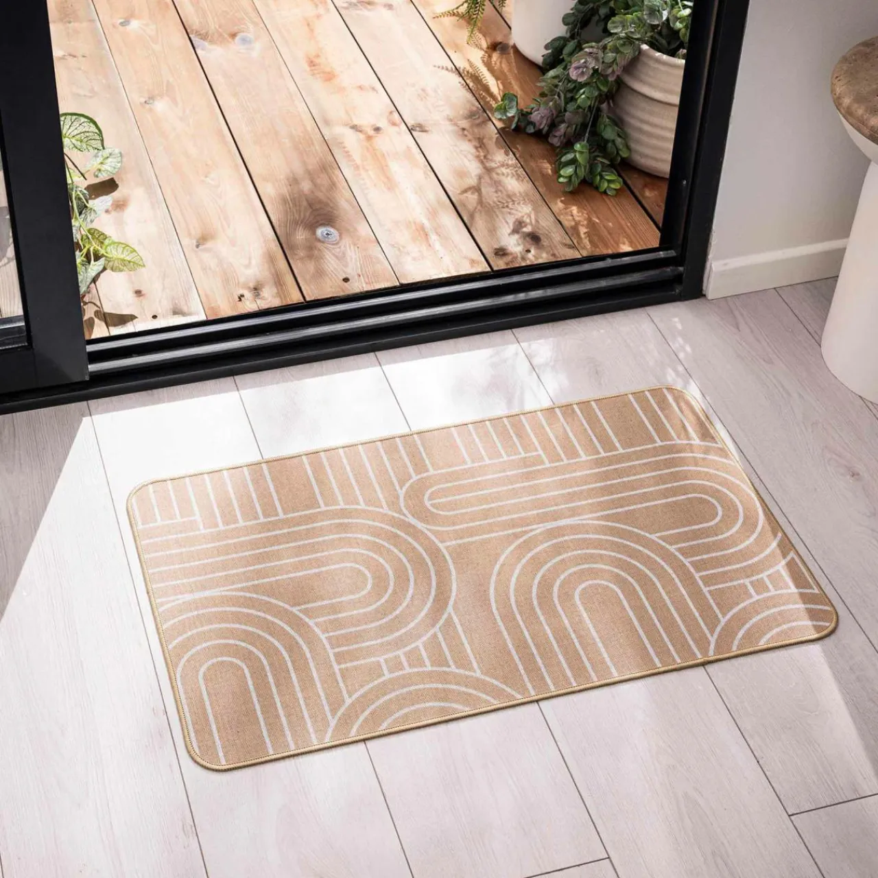 douceur d'intu017drieur Tapis tissé antidérapant (45 x 75 cm) Modul Blanc Outlet