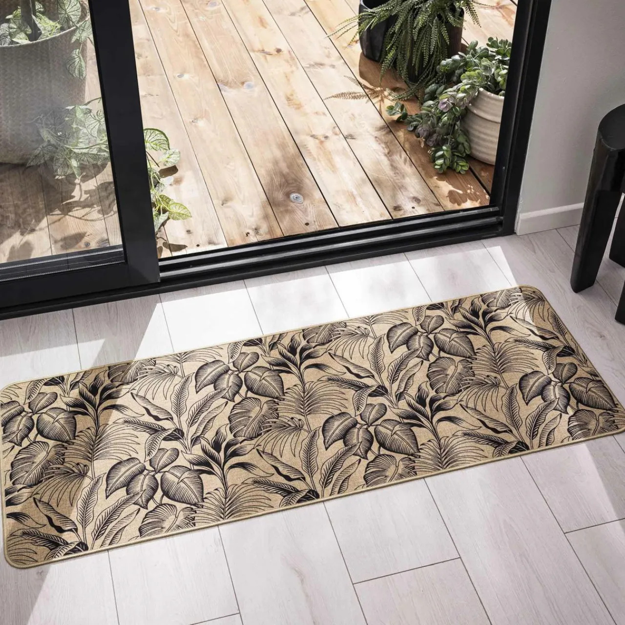 douceur d'intu017drieur Tapis tissé antidérapant (45 x 120 cm) Stylis Noir