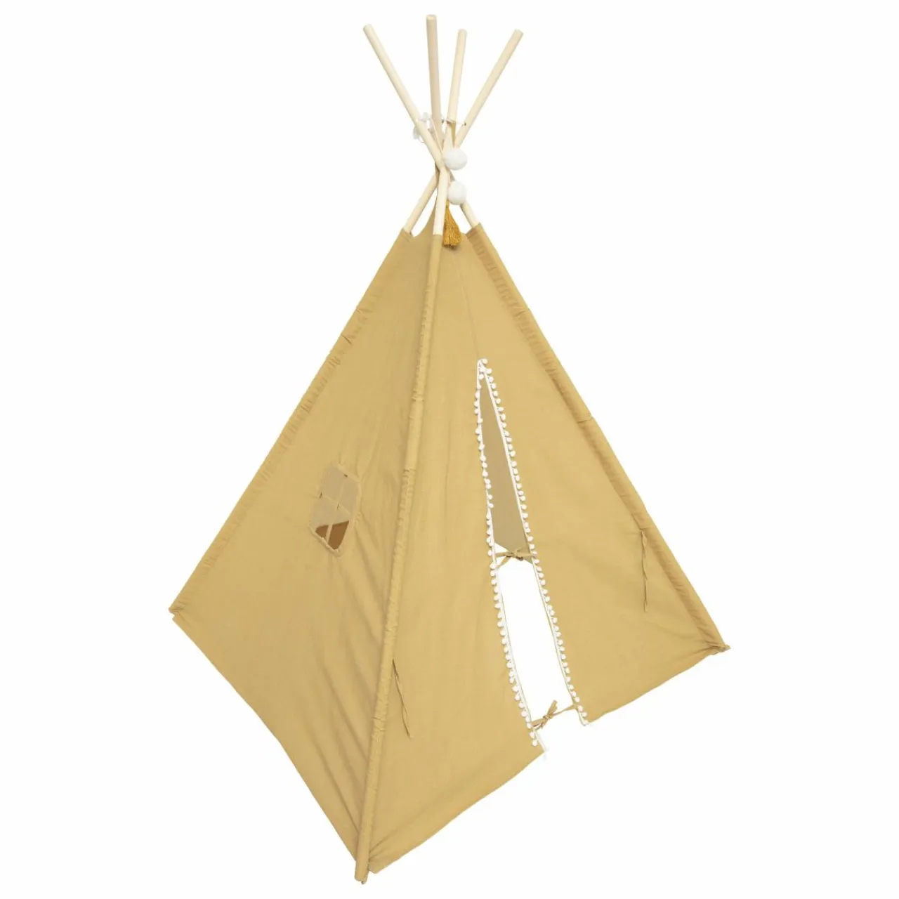 Atmosphera cru017dateur d'intu017drieur for kids Tipi enfant bois et tissu (H160 cm) Wapi Jaune ocre