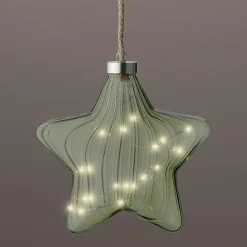 KAEMINGK Étoile lumineuse en verre à piles 15 LED (D20 cm) Vintage Thé et blanc chaud Vert Online