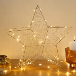 KAEMINGK Étoile lumineuse à piles 30 LED (H30 cm) Antartica Blanc chaud Clearance