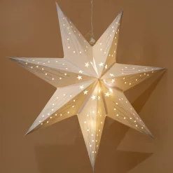 KAEMINGK Étoile lumineuse à piles Origami (H40 cm) Oria et chaud Blanc Hot