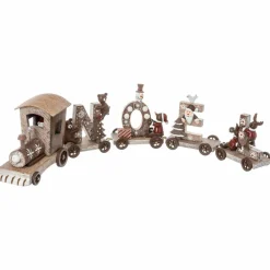 Feeric Lights & Christmas Train décoratif en bois (44 cm) Noël 4 wagons Naturel Online