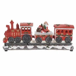 KOOPMAN Train décoratif lumineux (39 cm) Locomotive Père Noël Rouge Best