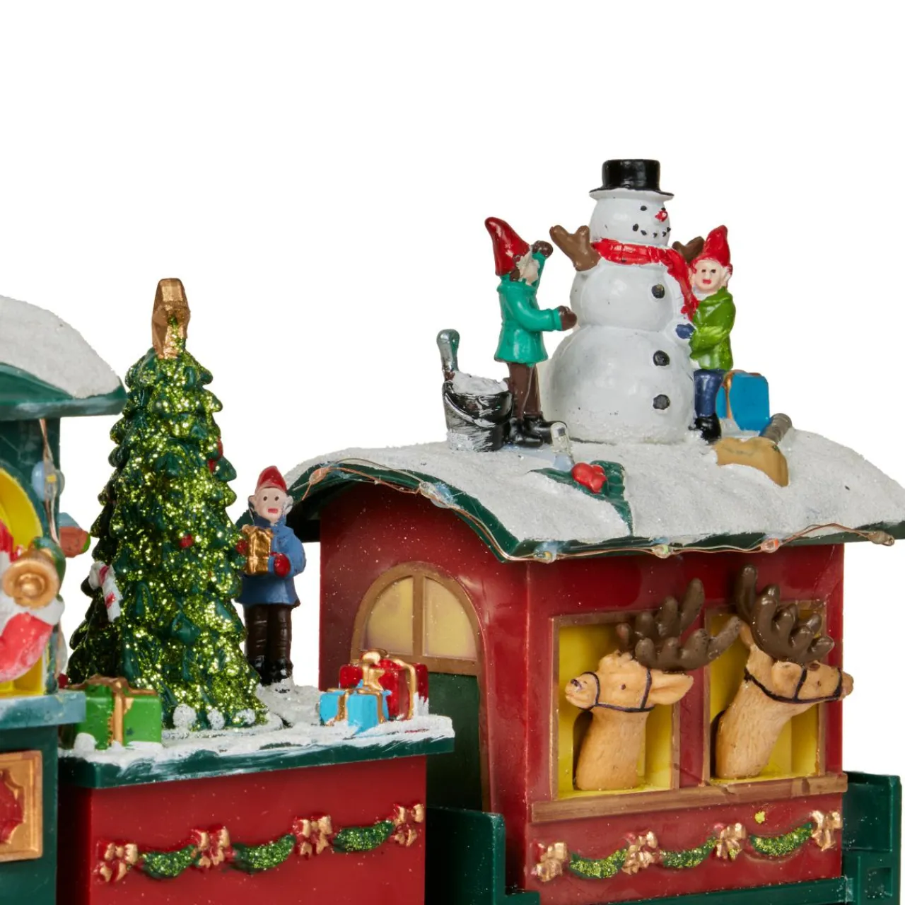 JJA Train de Noël animé et musical (H38 cm) Père Noël et ses lutins Multicolore Discount
