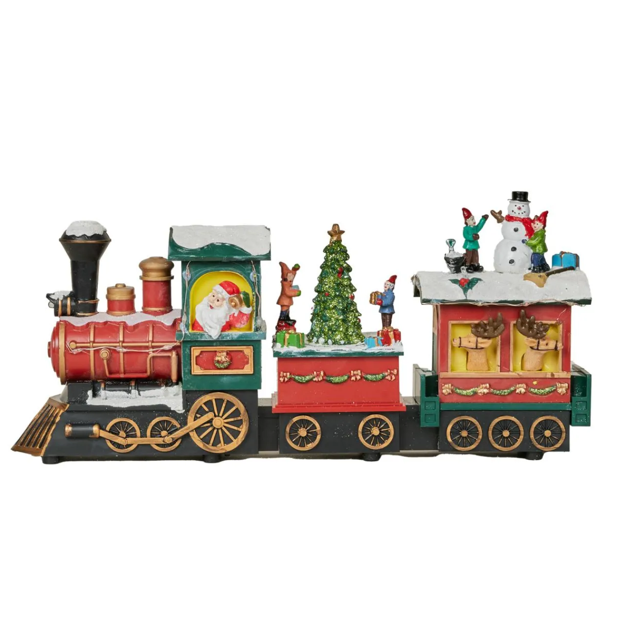 JJA Train de Noël animé et musical (H38 cm) Père Noël et ses lutins Multicolore Discount