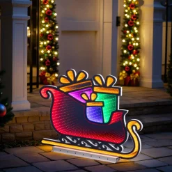 KAEMINGK Traineau du Père Noël lumineux 396 LED (H45 cm) Infinity Multicolore Hot