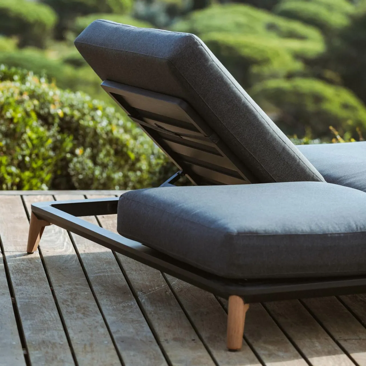 MOBELLIA Transat double en aluminium Monte Carlo Gris Anthracite Discount