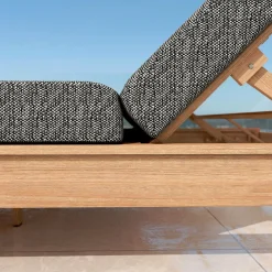MOBELLIA Transat double en bois d'acacia Bornéo Gris Anthracite