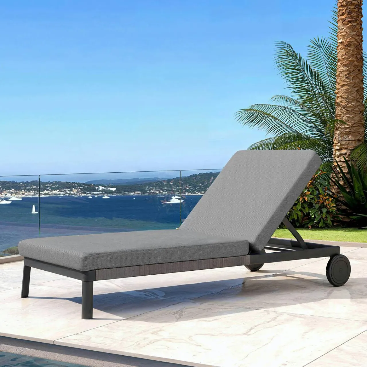 MOBELLIA Transat en aluminium Amalfi Gris Anthracite Online