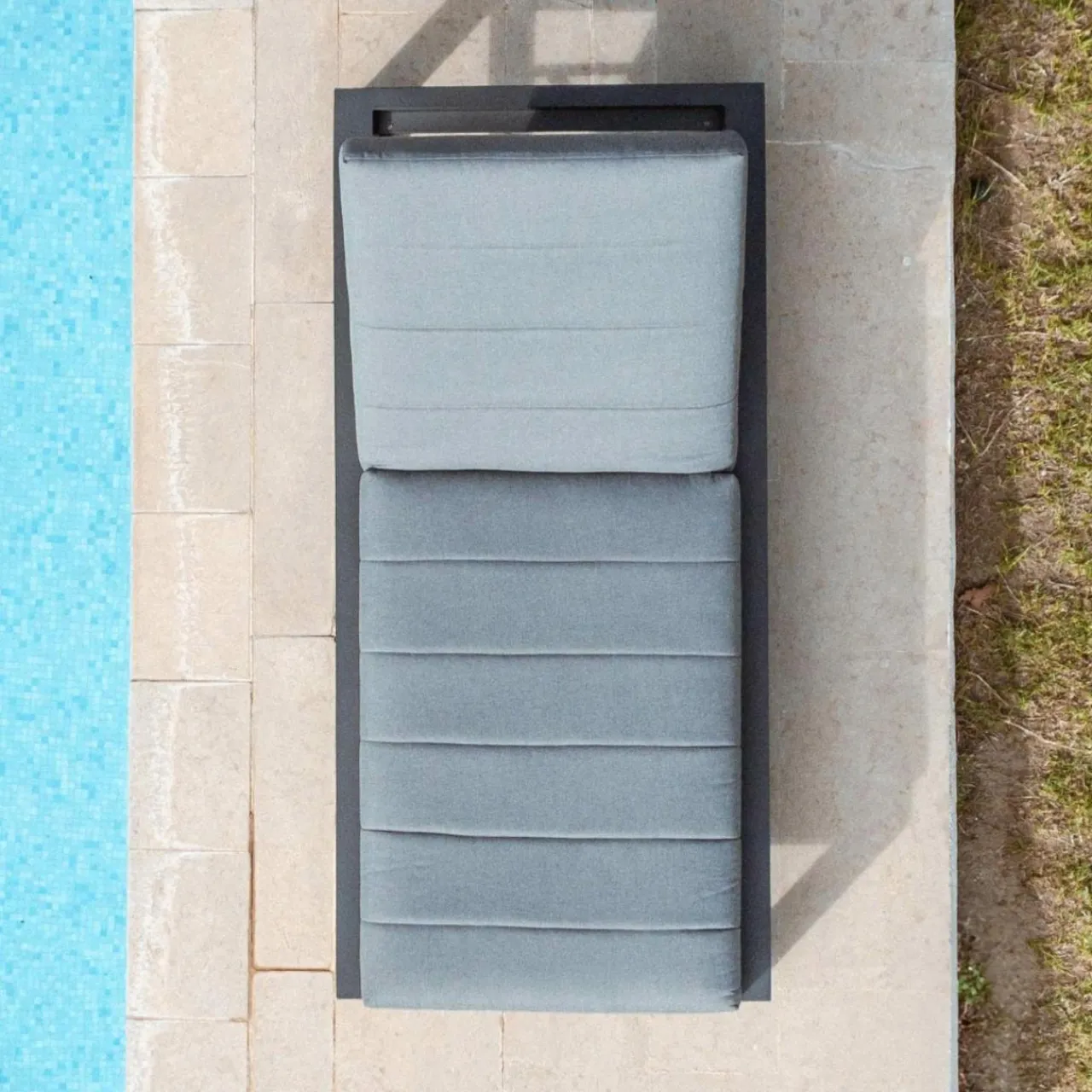 MOBELLIA Transat en aluminium Elba Gris Anthracite Outlet