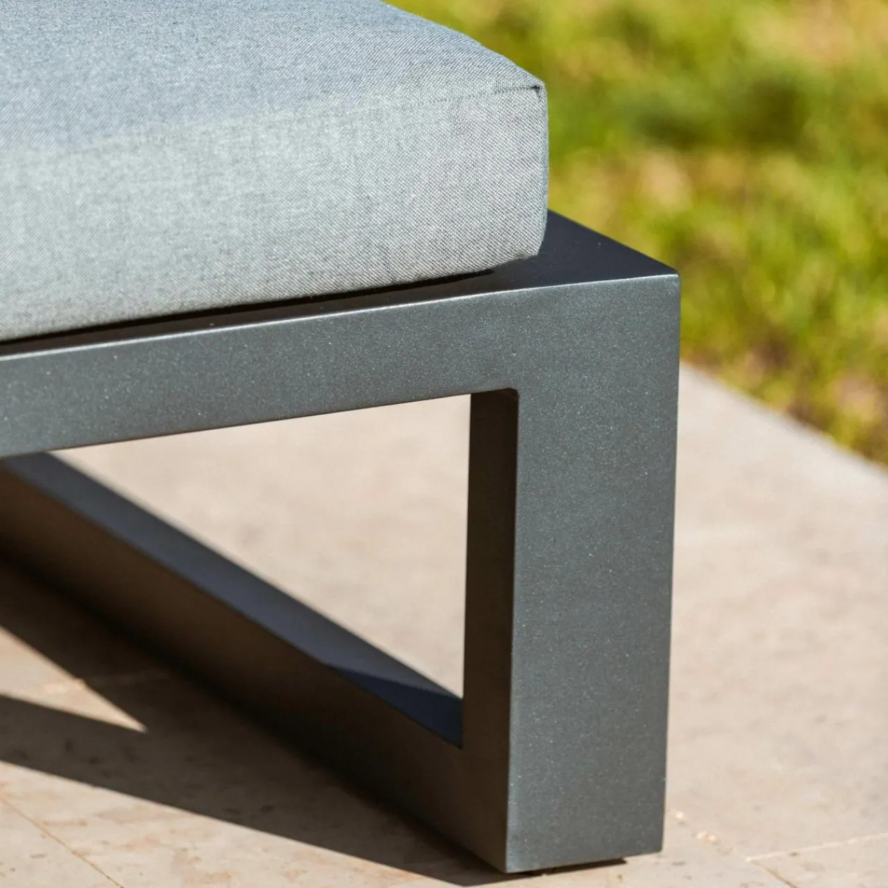 MOBELLIA Transat en aluminium Elba Gris Anthracite Outlet
