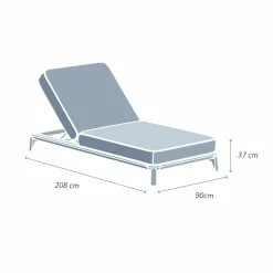 MOBELLIA Transat en aluminium Monte Carlo et taupe Blanc