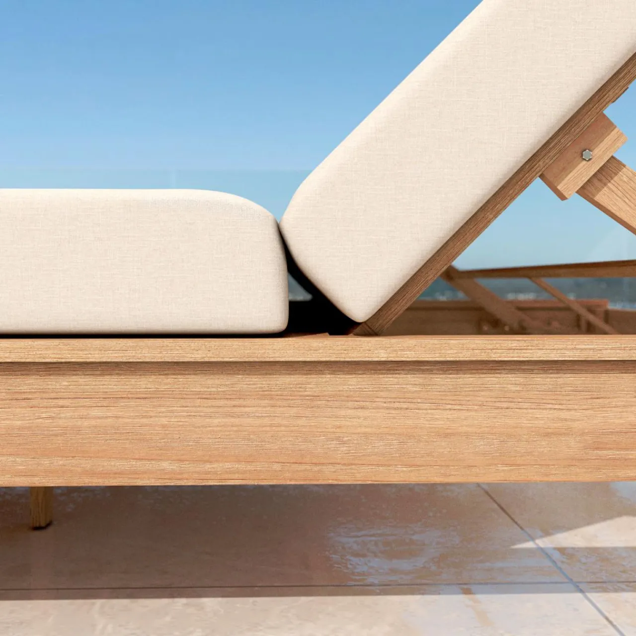 MOBELLIA Transat en bois d'acacia Bornéo Sable Online