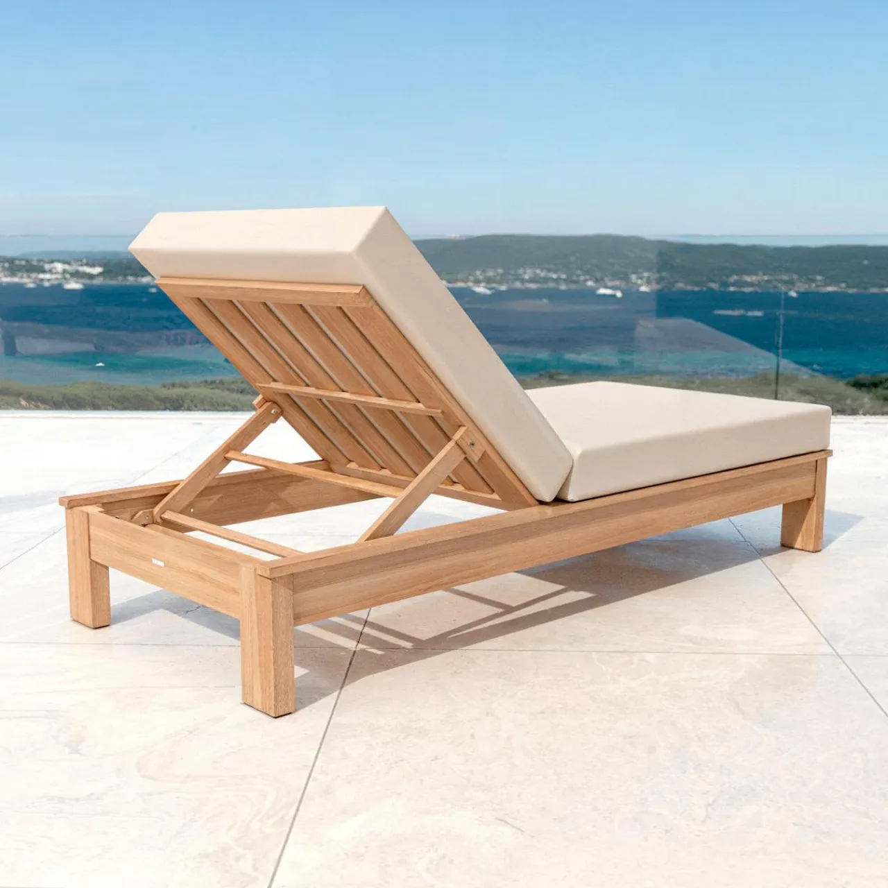 MOBELLIA Transat en bois d'acacia Bornéo Sable Online