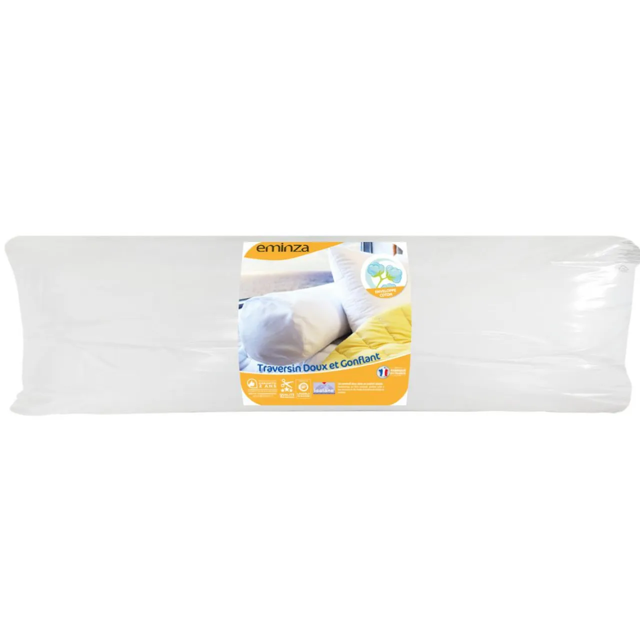 EMINZA Traversin moelleux (90 x 23 cm) Doux et gonflant Blanc