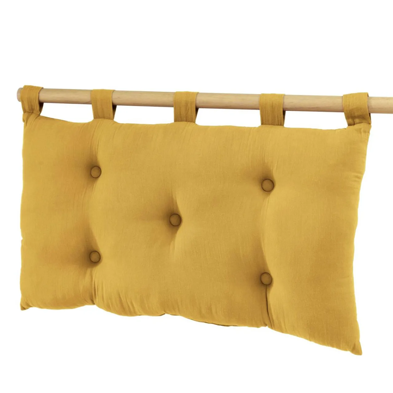 EMINZA Tête de lit coussin gaze de coton (80 x 50 cm) Gaïa Jaune safran Best