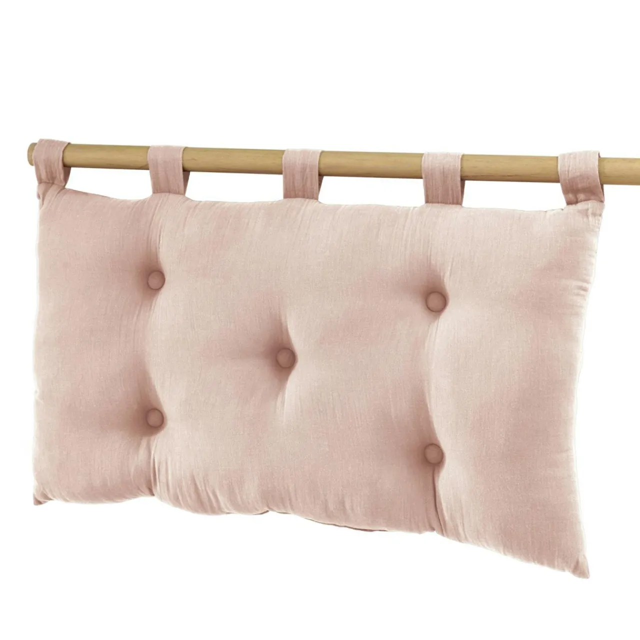 EMINZA Tête de lit coussin gaze de coton (80 x 50 cm) Gaïa Rose poudré New