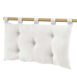 EMINZA Tête de lit coussin gaze de coton (80 x 50 cm) Gaïa chantilly Blanc Outlet